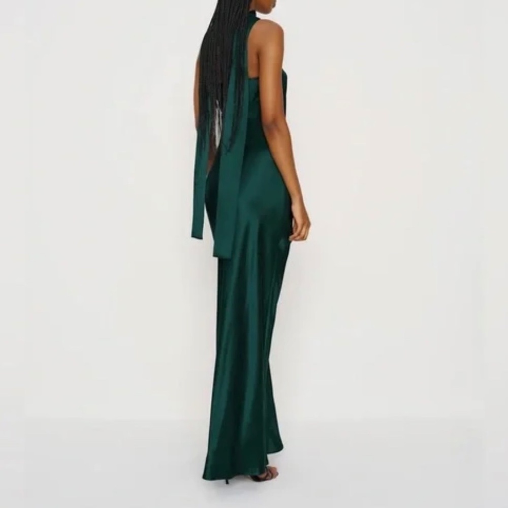 Reformation Oren Silk Dress In Forest, NWOT, NEVER WORN, NO FLAWS. - Picture 2 of 12